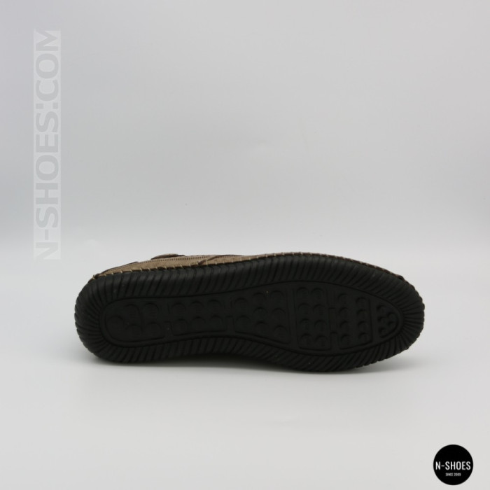 Чоловічі літні бежеві шкіряні мокасини N-SHOES Mens 211829 177 beige nubuk 6196