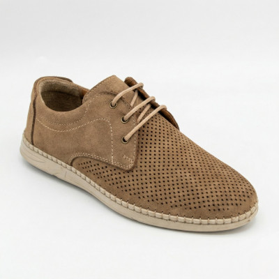 Men's summer beige moccasin shoes N-SHOES 211851 417 beige nubuk 6197 genuine nubuck lace-up in the ECCO Casual Comfort style Men's summer beige moccasin shoes N-SHOES 211851 417 beige nubuk 6197 genuine nubuck lace-up in the ECCO Casual Comfort style