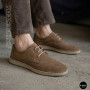 Чоловічі бежеві туфлі-мокасини з нубуку N-SHOES 211851 417 beige nubuk 6197