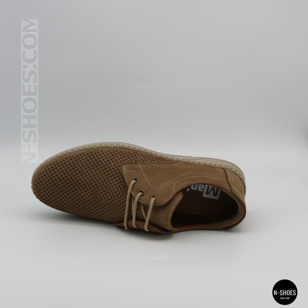 Чоловічі бежеві туфлі-мокасини з нубуку N-SHOES 211851 417 beige nubuk 6197