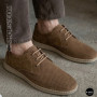 Чоловічі бежеві туфлі-мокасини з нубуку N-SHOES 211851 417 beige nubuk 6197