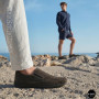 Літні шкіряні туфлі-мокасини N-SHOES Mens 211835 020 grey nubuck 6198