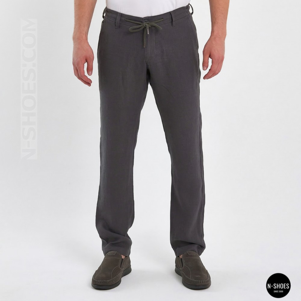Літні шкіряні туфлі-мокасини N-SHOES Mens 211835 020 grey nubuck 6198