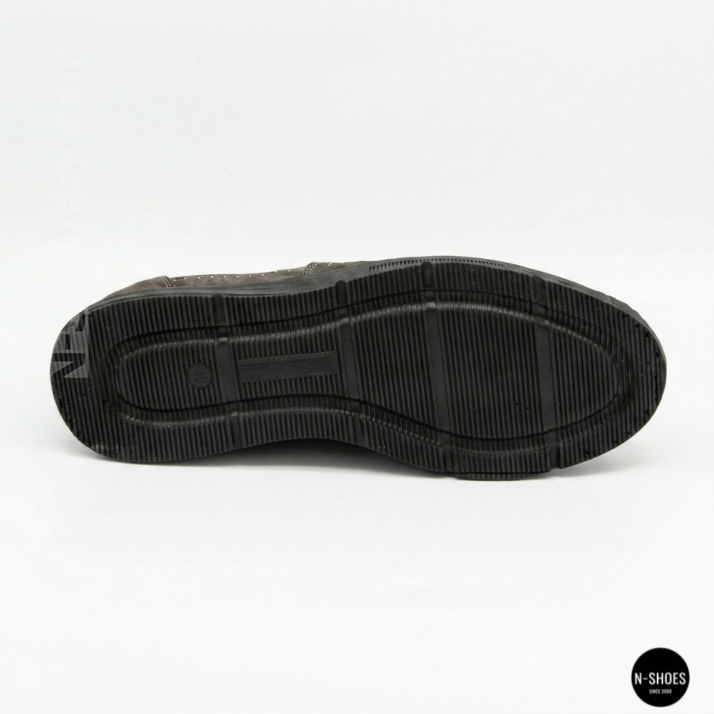 Літні шкіряні туфлі-мокасини N-SHOES Mens 211835 020 grey nubuck 6198