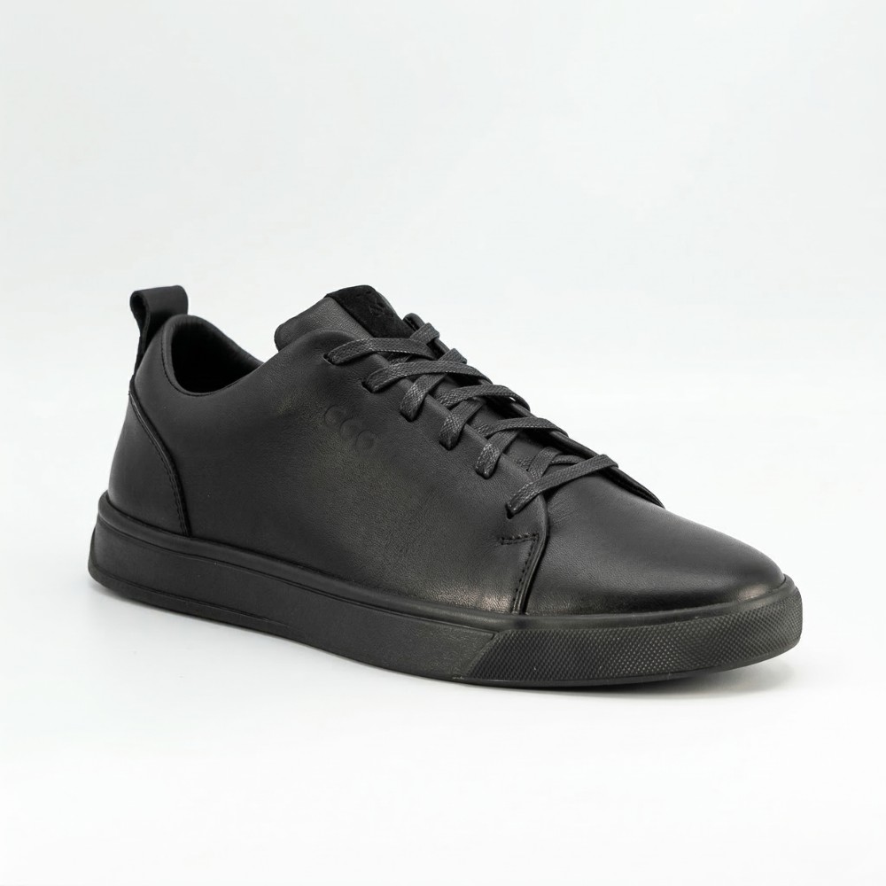 Мужские черные кеды Alex Bens 6199 из натуральной кожи в стиле ECCO Soft 10