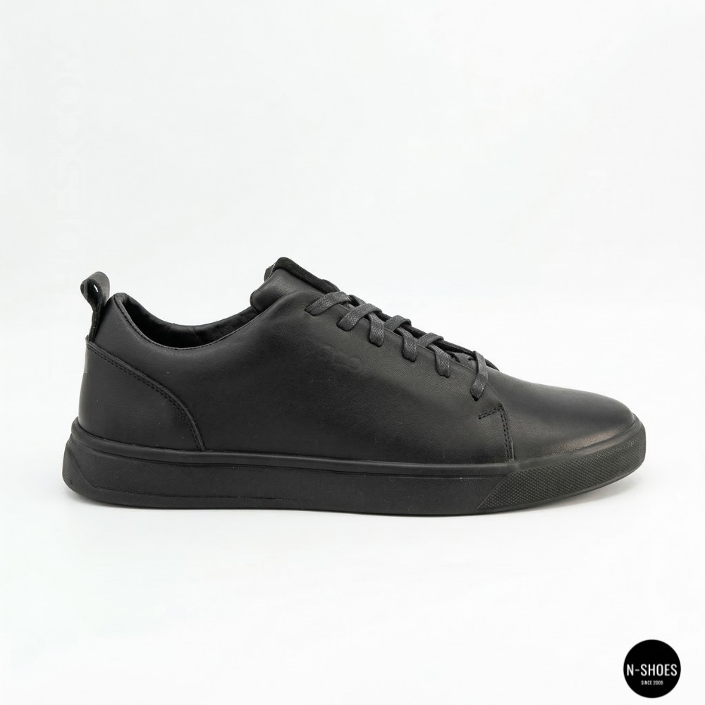 Мужские черные кеды Alex Bens 6199 из натуральной кожи в стиле ECCO Soft 10