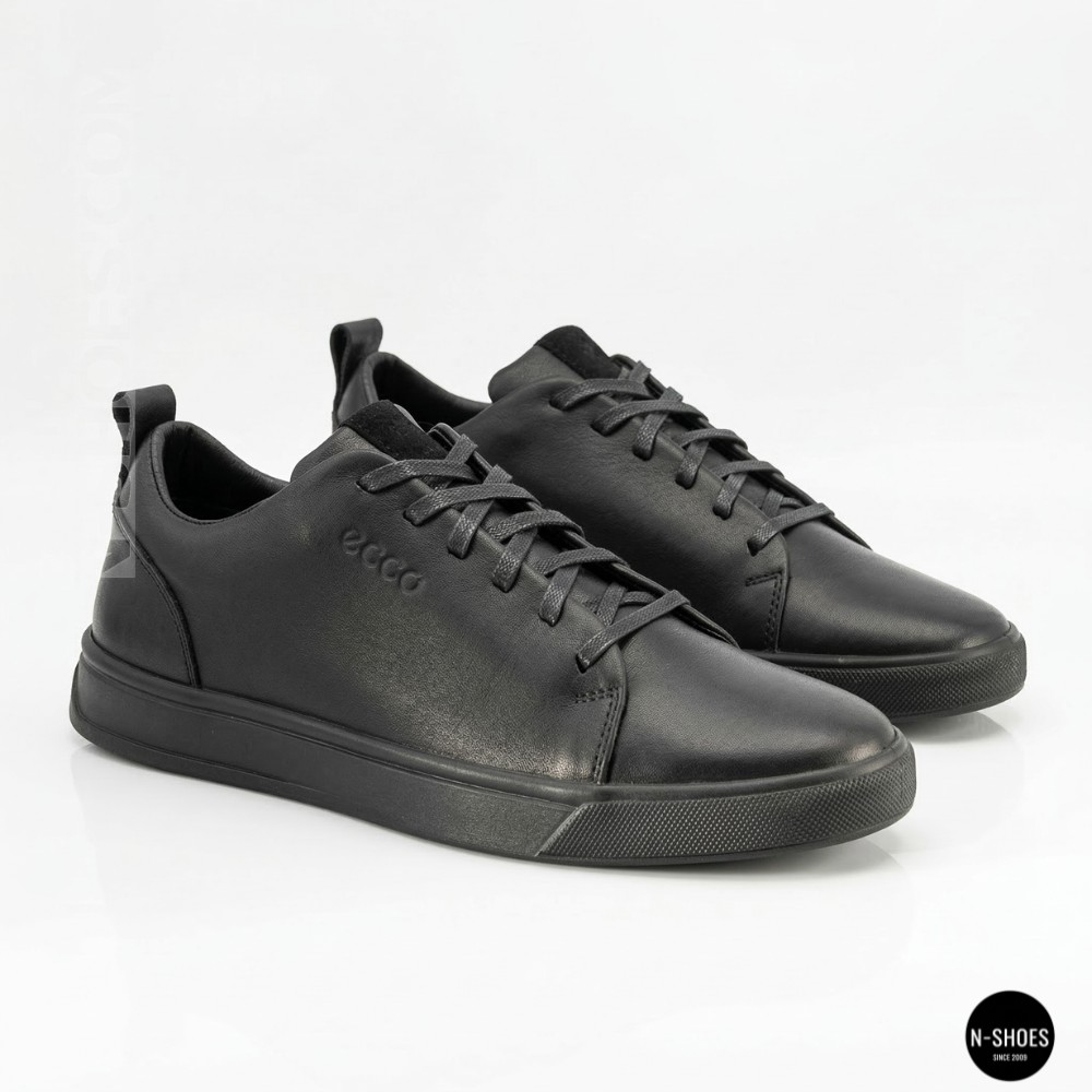 Мужские черные кеды Alex Bens 6199 из натуральной кожи в стиле ECCO Soft 10