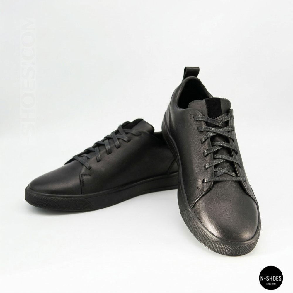 Мужские черные кеды Alex Bens 6199 из натуральной кожи в стиле ECCO Soft 10