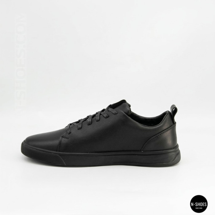 Мужские черные кеды Alex Bens 6199 из натуральной кожи в стиле ECCO Soft 10