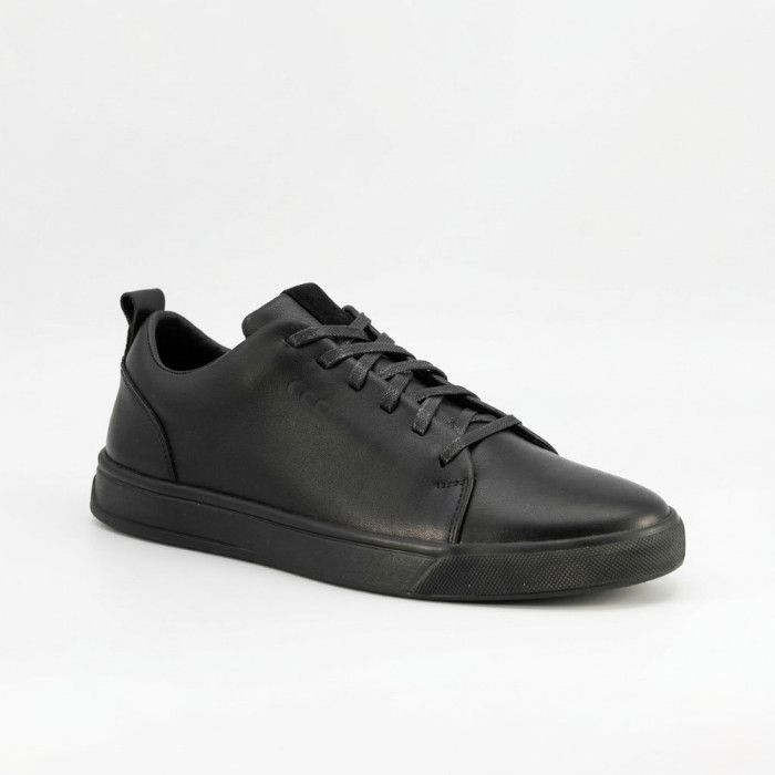 Мужские черные кеды Alex Bens 6199 из натуральной кожи в стиле ECCO Soft 10