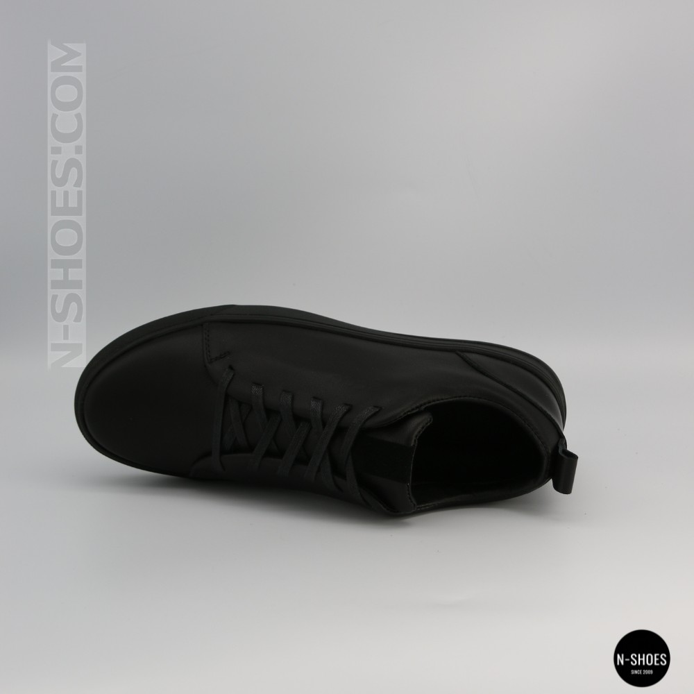 Мужские черные кеды Alex Bens 6199 из натуральной кожи в стиле ECCO Soft 10