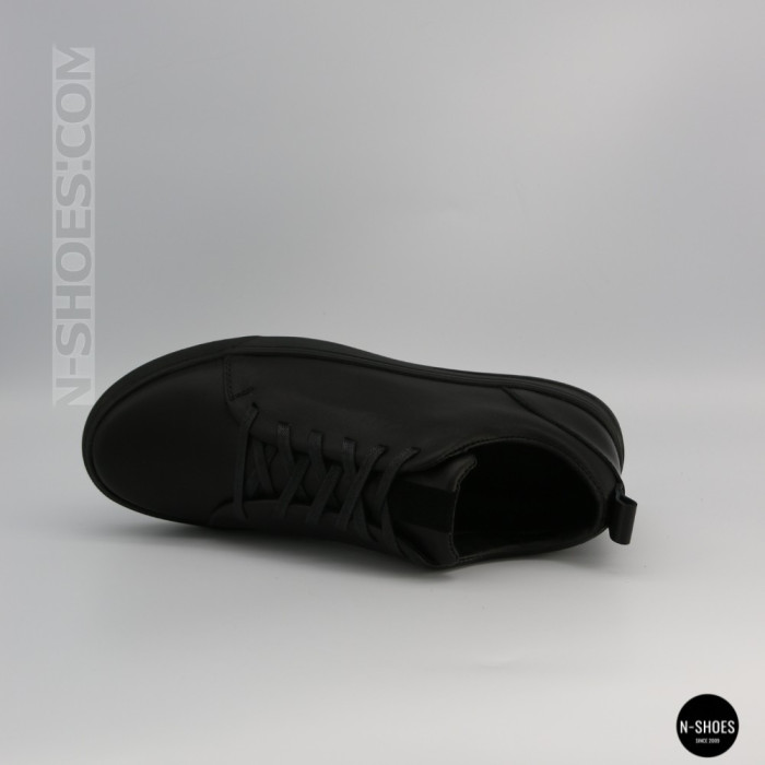 Мужские черные кеды Alex Bens 6199 из натуральной кожи в стиле ECCO Soft 10