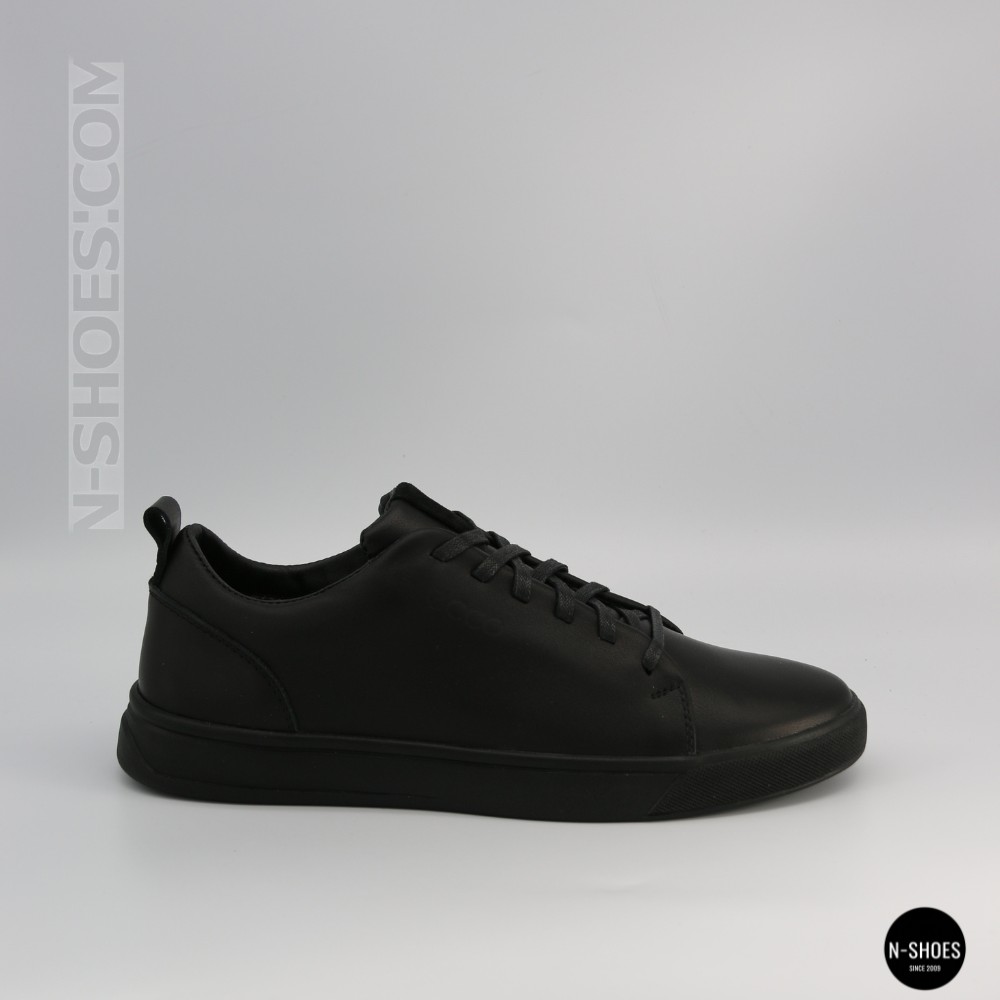 Мужские черные кеды Alex Bens 6199 из натуральной кожи в стиле ECCO Soft 10