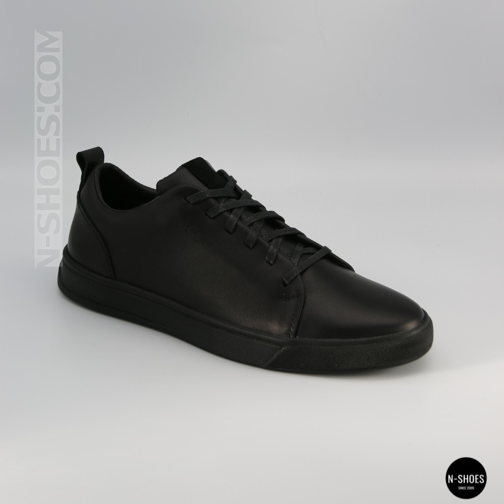 Мужские черные кеды Alex Bens 6199 из натуральной кожи в стиле ECCO Soft 10