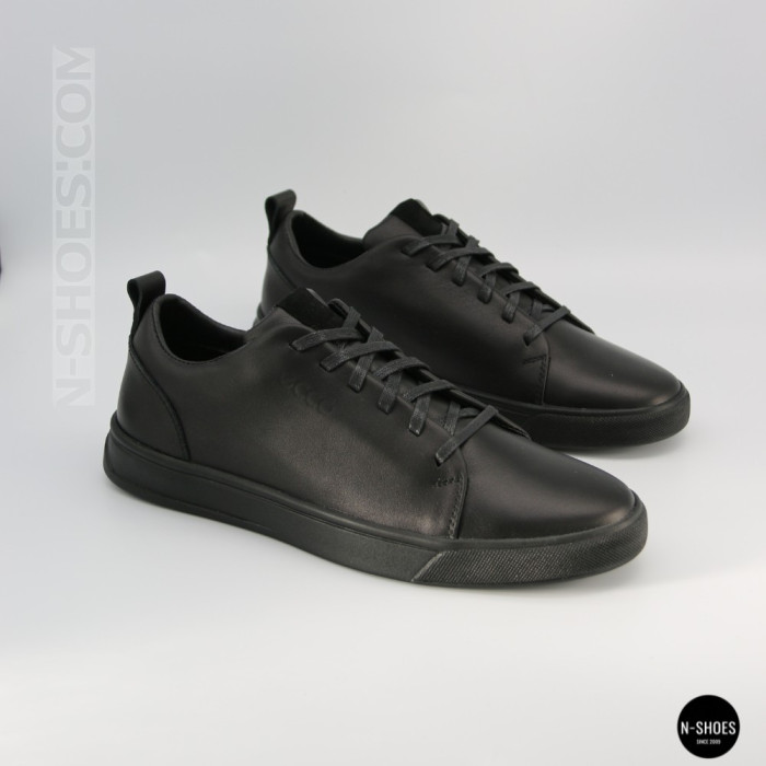 Мужские черные кеды Alex Bens 6199 из натуральной кожи в стиле ECCO Soft 10