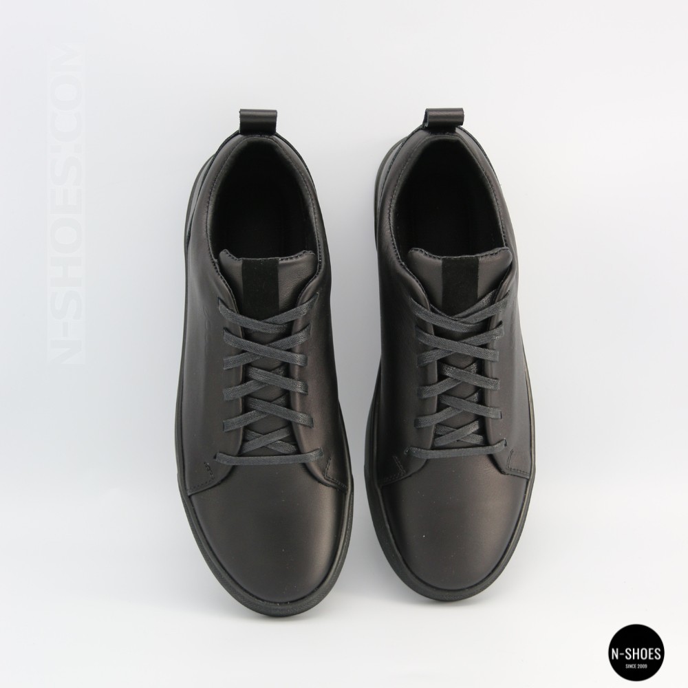 Мужские черные кеды Alex Bens 6199 из натуральной кожи в стиле ECCO Soft 10