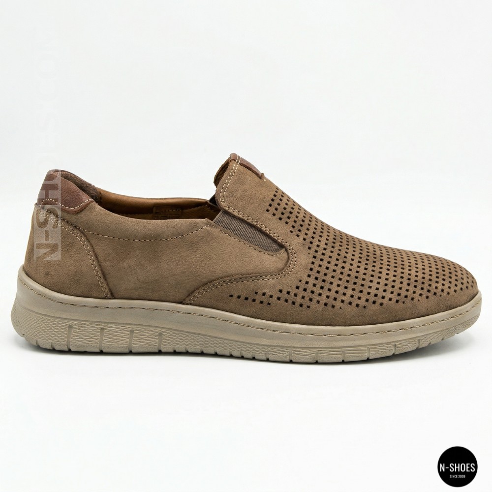 Чоловічі бежеві туфлі нубук N-SHOES Mens 213136 305 6244