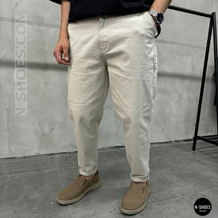 Комфортные бежевые туфли нубук N-SHOES Mens 213136 305 6244