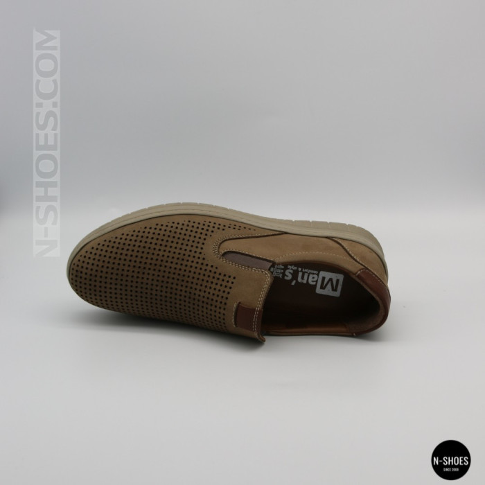 Комфортные бежевые туфли нубук N-SHOES Mens 213136 305 6244