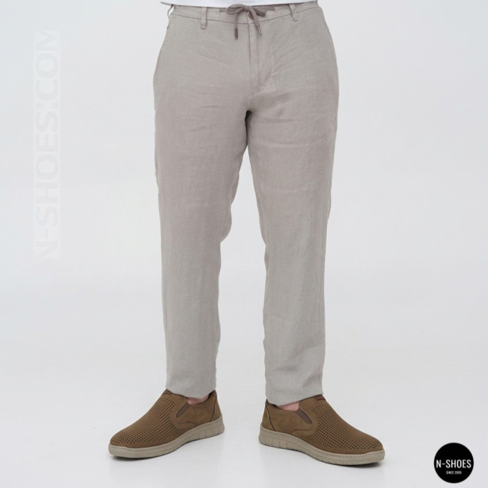 Комфортные бежевые туфли нубук N-SHOES Mens 213136 305 6244
