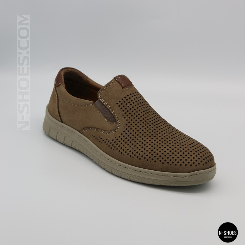 Чоловічі бежеві туфлі нубук N-SHOES Mens 213136 305 6244