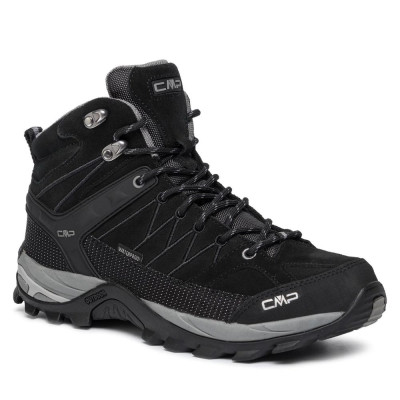 Мужские трекинговые ботинки CMP Rigel Mid Trekking Shoes Wp 3Q12947 6263 черные с мембраной из натуральной кожи