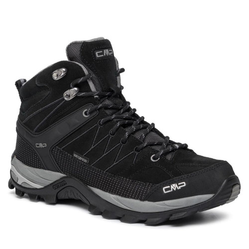Чоловічі трекінгові черевики CMP Rigel Mid Trekking Shoes Wp 3Q12947 6263 чорні з мембраною з натуральної шкіри