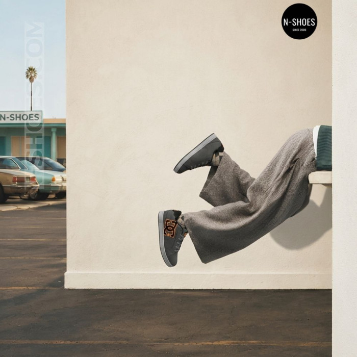 Серые кроссовки DC Shoes EO-NET DC01774025 6286 из натуральной кожи