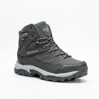 Men's winter boots Bona 856R-6 Dark Grey-Silver 6353 gray made of genuine leather with fur insulation