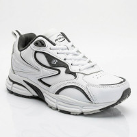 Мужские демисезонные кожаные белые кроссовки Bona 963a-2 White-Dark Grey 6357 из натуральной кожи серия Комфорт с анатомической стелькой