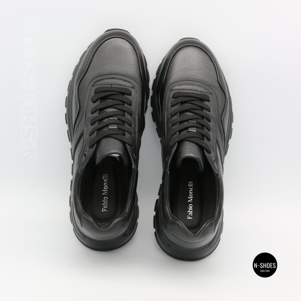 N-SHOES Fabio 216244 FM-1-5913-1 6365 BLACK з натуральної шкіри: чорні кросівки на кожен день