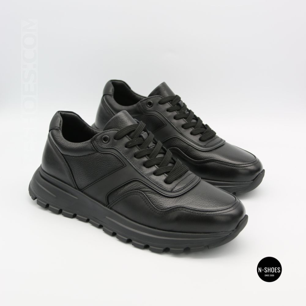 N-SHOES Fabio 216244 FM-1-5913-1 6365 BLACK з натуральної шкіри: чорні кросівки на кожен день