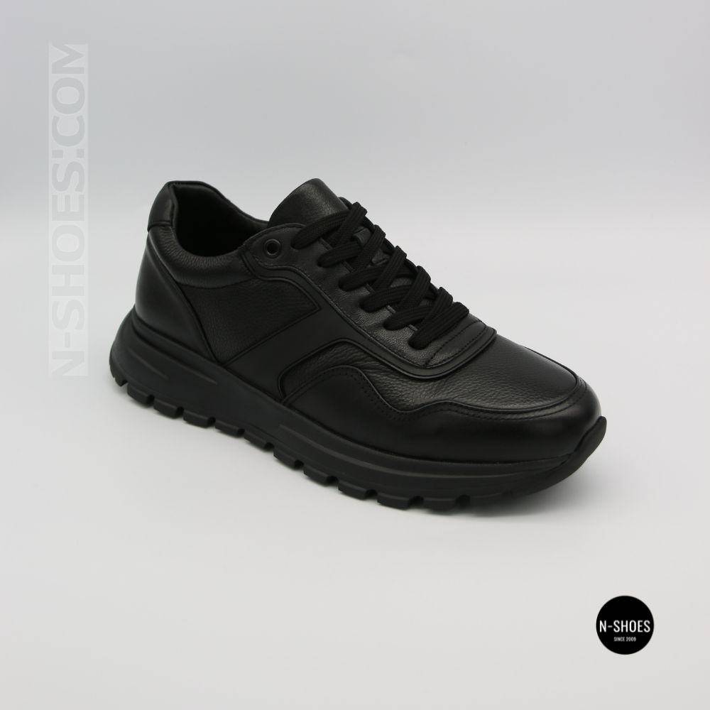 N-SHOES Fabio 216244 FM-1-5913-1 6365 BLACK з натуральної шкіри: чорні кросівки на кожен день
