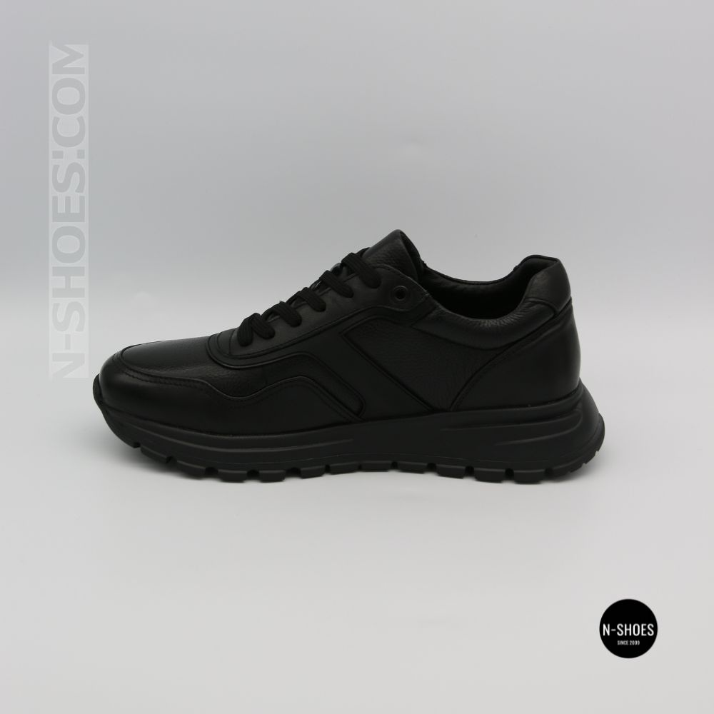 N-SHOES Fabio 216244 FM-1-5913-1 6365 BLACK з натуральної шкіри: чорні кросівки на кожен день