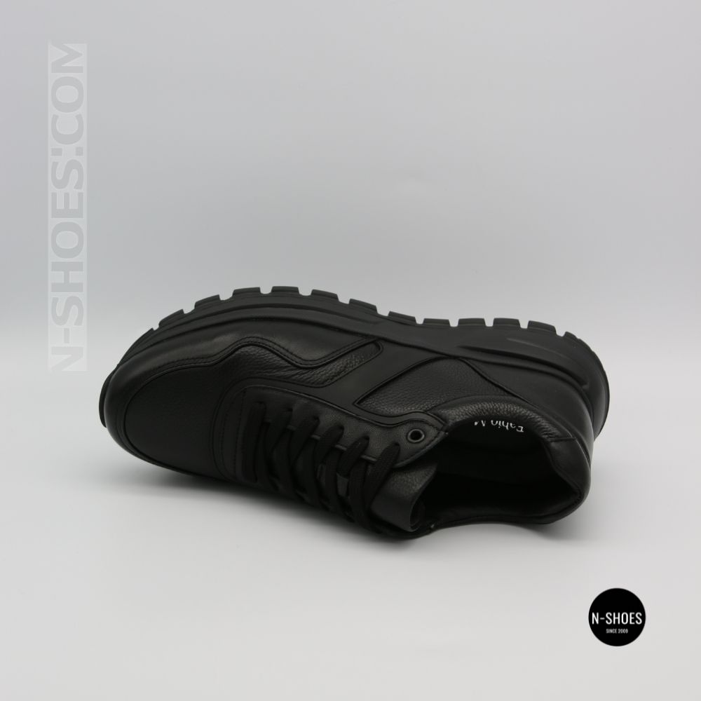 N-SHOES Fabio 216244 FM-1-5913-1 6365 BLACK з натуральної шкіри: чорні кросівки на кожен день