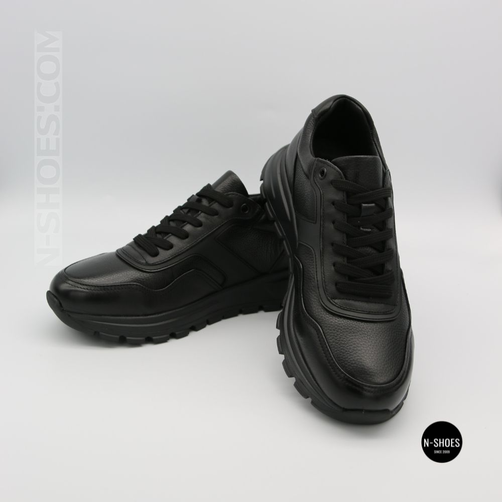 N-SHOES Fabio 216244 FM-1-5913-1 6365 BLACK з натуральної шкіри: чорні кросівки на кожен день