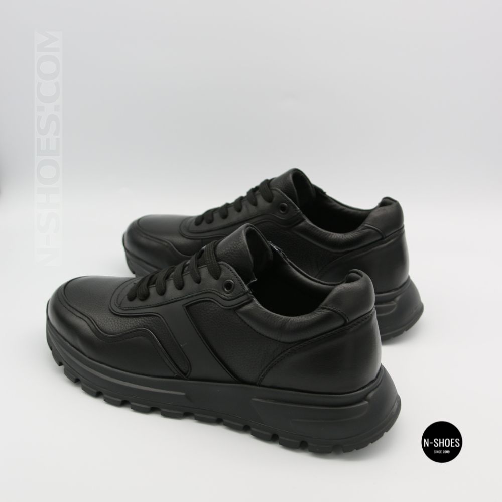 N-SHOES Fabio 216244 FM-1-5913-1 6365 BLACK з натуральної шкіри: чорні кросівки на кожен день