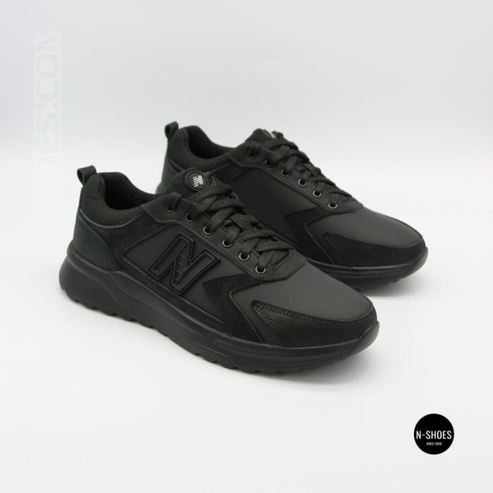 Кожаные кроссовки N-SHOES Minardi 54-2 black 6377 для стиля