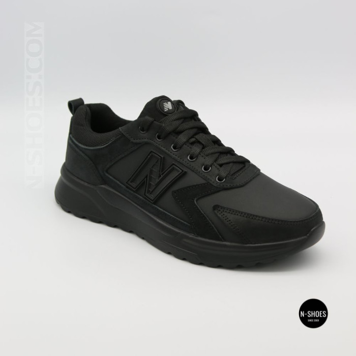 Кожаные кроссовки N-SHOES Minardi 54-2 black 6377 для стиля