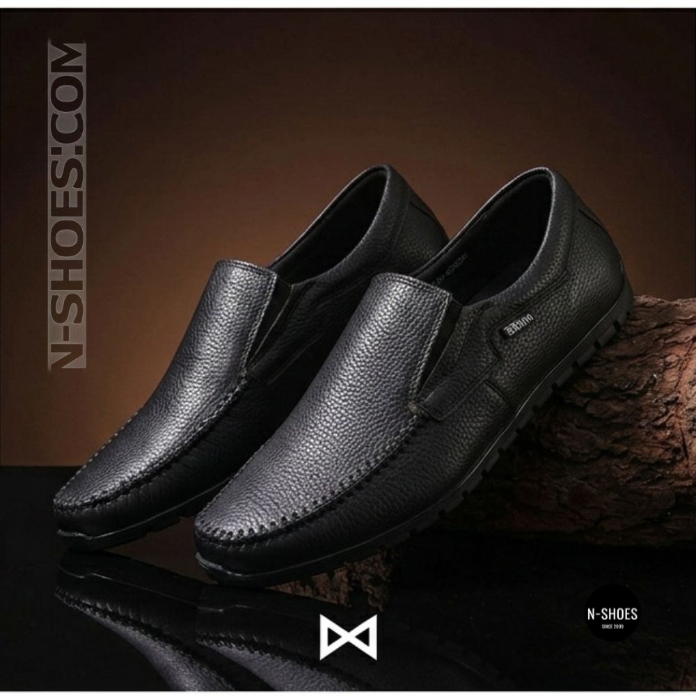 Black Leather Comfort Moccasins NS 016 6407 for Your Feet