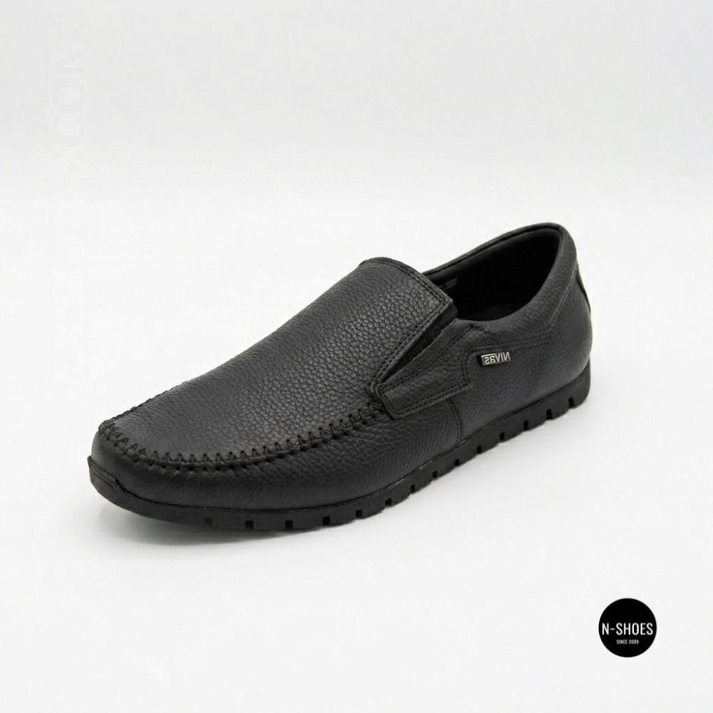 Black Leather Comfort Moccasins NS 016 6407 for Your Feet
