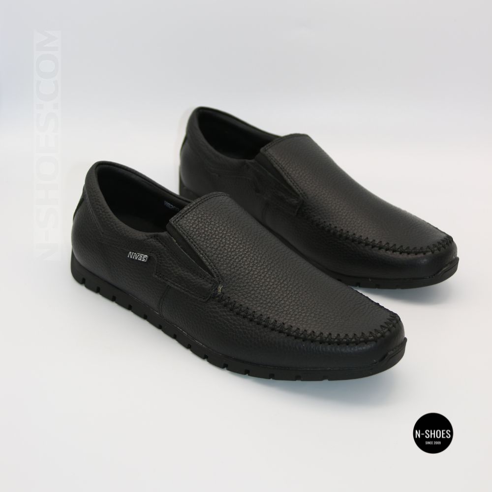 Black Leather Comfort Moccasins NS 016 6407 for Your Feet