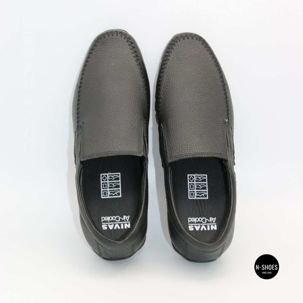 Black Leather Comfort Moccasins NS 016 6407 for Your Feet