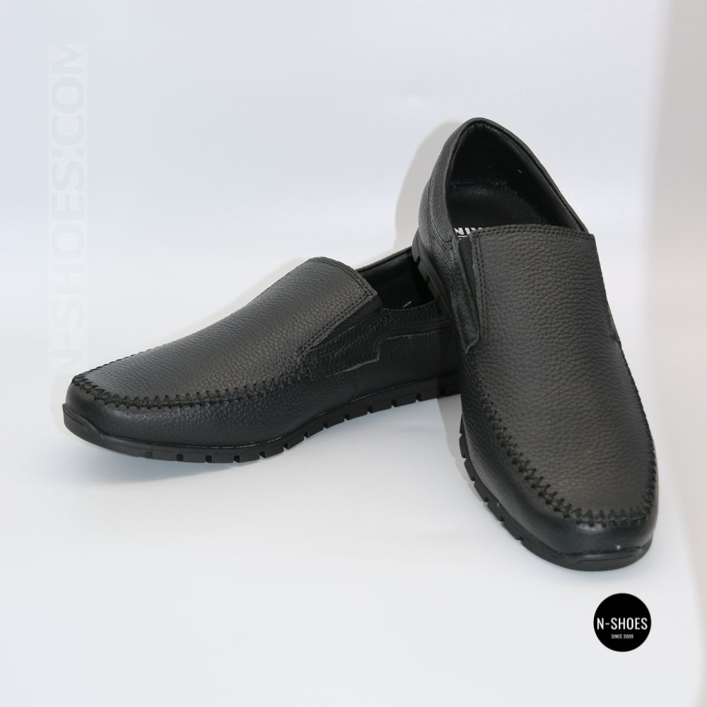 Black Leather Comfort Moccasins NS 016 6407 for Your Feet