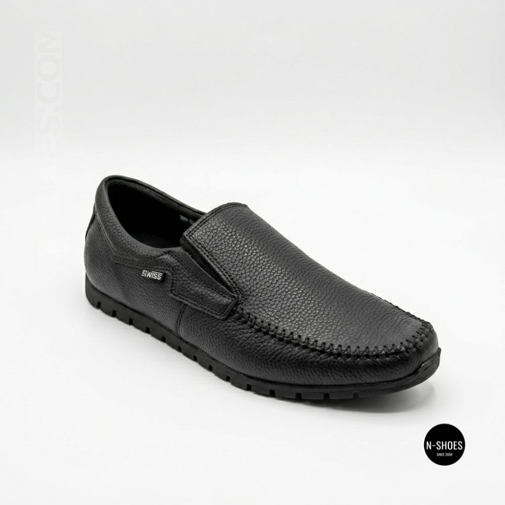 Black Leather Comfort Moccasins NS 016 6407 for Your Feet