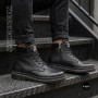 Winter Leather Boots NS n3 Black 6411 with Natural Wool