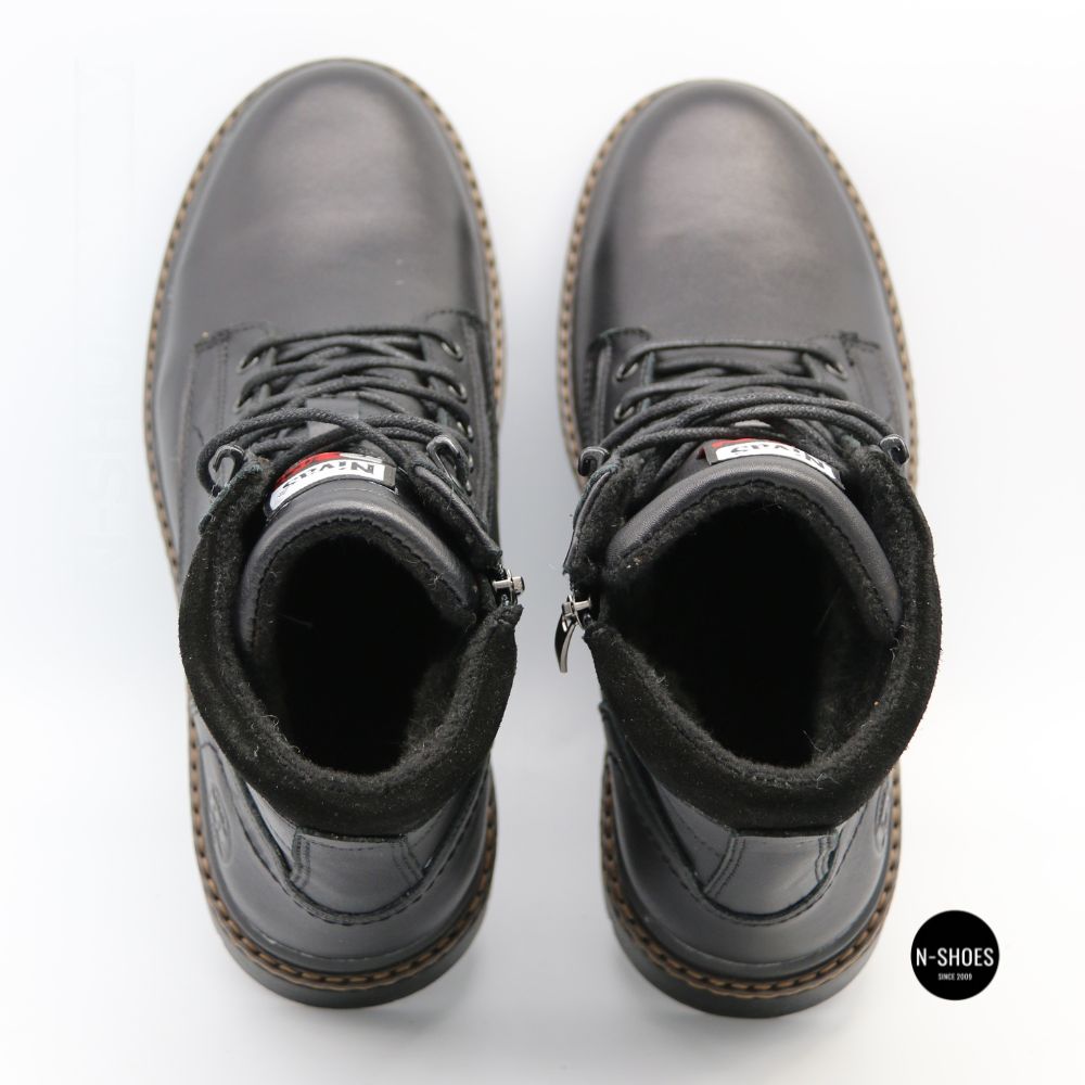 Winter Leather Boots NS n3 Black 6411 with Natural Wool