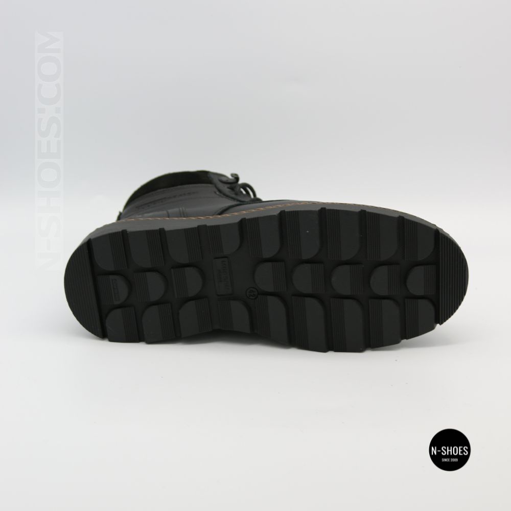 Winter Leather Boots NS n3 Black 6411 with Natural Wool