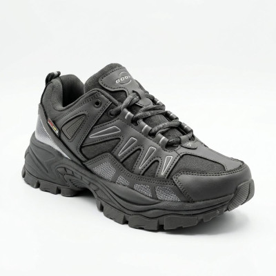 Мужские трекинговые кроссовки Bona 980f dark grey-silver 6417 серые демисезонные водонепроницаемые с анатомической стелькой