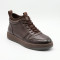 Мужские зимние кожаные кроссовки-ботинки N-SHOES Fabio 216351 FM-1-5916-2 BROWN 6449 Коричневые из натуральной кожи на молнии и шнуровке
